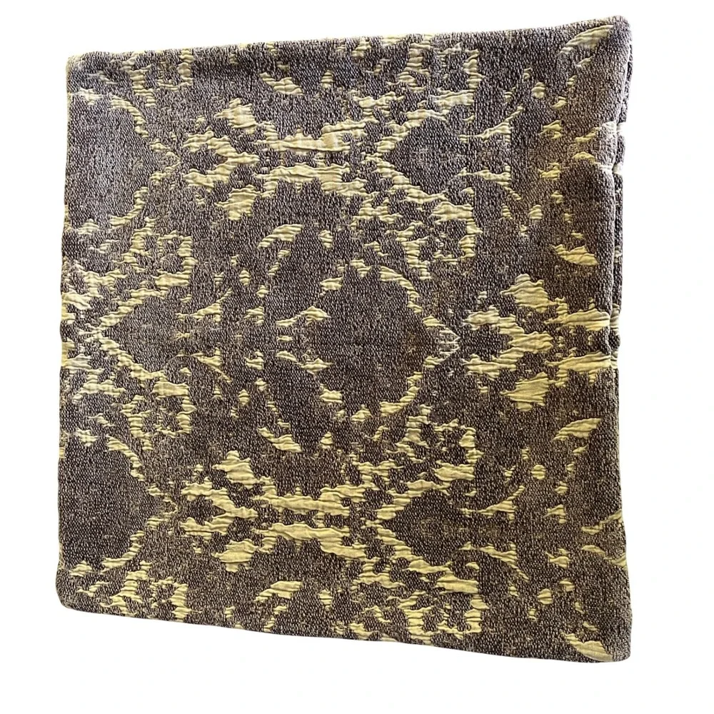 Pottery Barn Textured Jacquard Purple & Beige Decorative Pillow Sham 26x26